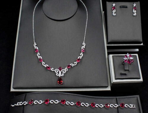 Luxury brilliant zircon enamel jewelry set for taking wedding dress photos