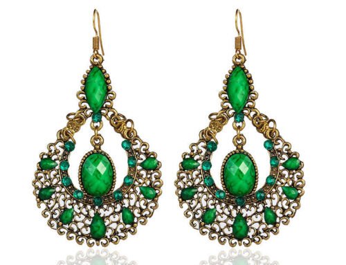 Dangle and drop earrings hollow design with resin